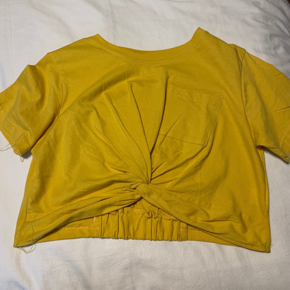 Yellow crop top
